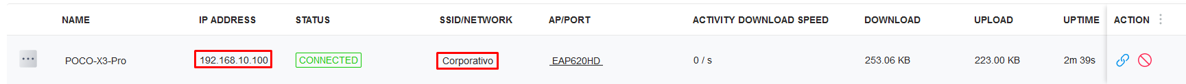 Equipo conectado a SSID Corporativo con VLAN10